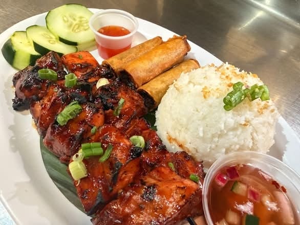 Chicken BBQ Breakfast plate.